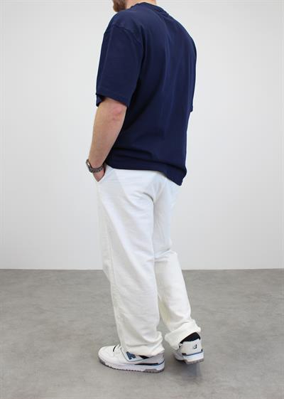 OVERSIZE BİSİKLET YAKA NAVY T-SHIRT