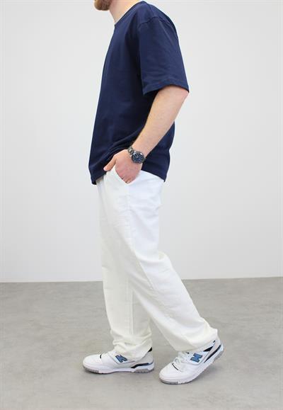 OVERSIZE BİSİKLET YAKA NAVY T-SHIRT