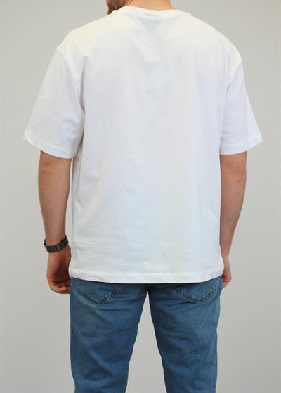 OVERSIZE BİSİKLET YAKA T-SHIRT BEYAZ
