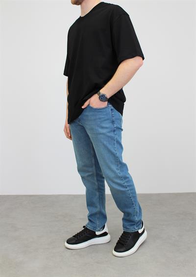 OVERSIZE BİSİKLET YAKA T-SHIRT SİYAH