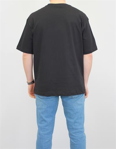 OVERSIZE BİSİKLET YAKA T-SHIRT SİYAH