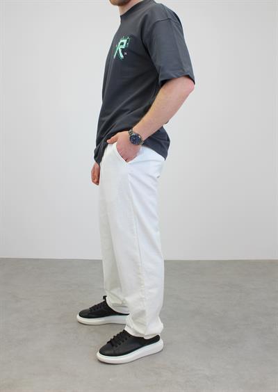 OVERSİZE R BASKILI T-SHIRT GRİ