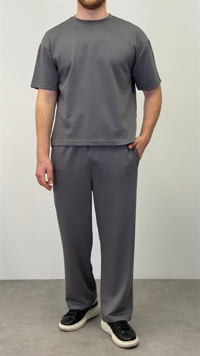 OYSHO KUMAŞ BAGGY KALIP PANTOLON FÜME