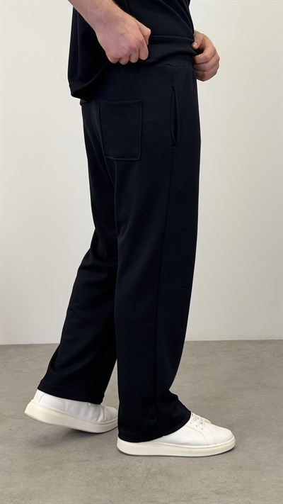 OYSHO KUMAŞ BAGGY KALIP PANTOLON LACİVERT