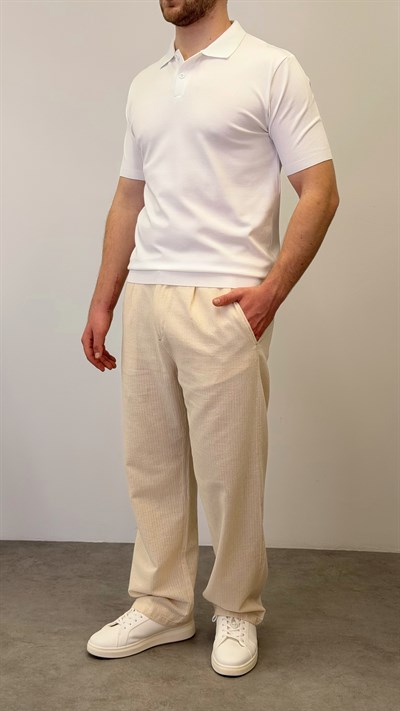 REGULAR POLO YAKA T-SHIRT BEYAZ