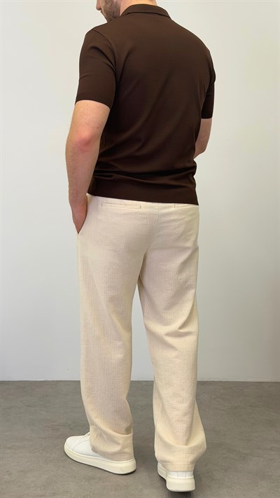 REGULAR POLO YAKA T-SHIRT KAHVERENGİ