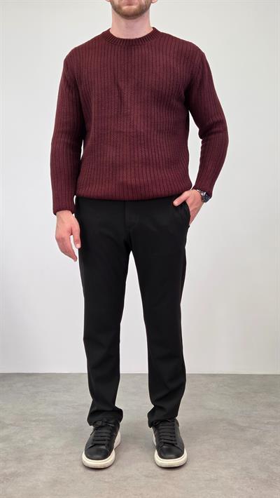 ZİNCİR DESEN KAZAK BORDO