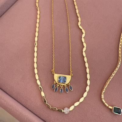 ASH TOPAZ TAŞLI GOLD KOLYE
