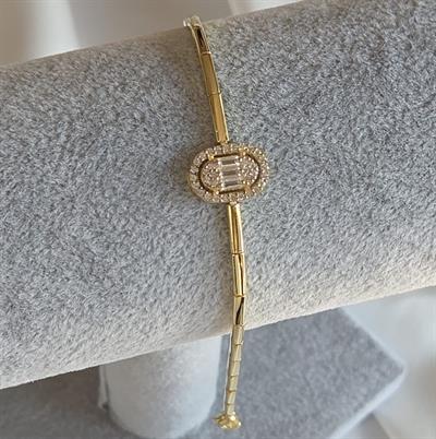 BAGET TAŞLI GOLD BİLEKLİK