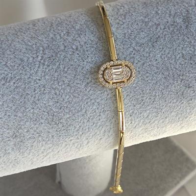 BAGET TAŞLI GOLD BİLEKLİK