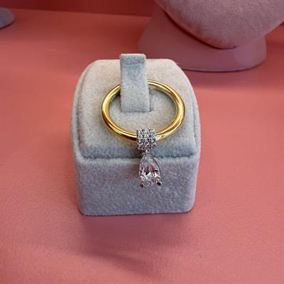 BIANCA DAMLA TAŞLI GOLD YÜZÜK