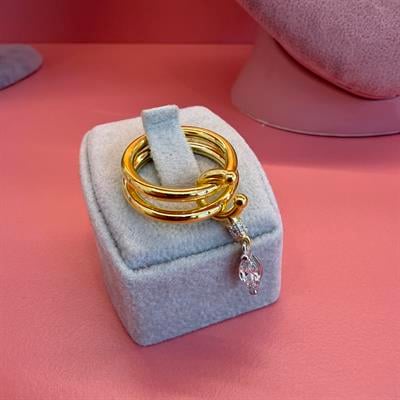 BIANCA İKİLİ MARKİS TAŞLI GOLD YÜZÜK