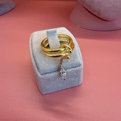 BIANCA İKİLİ MARKİS TAŞLI GOLD YÜZÜK
