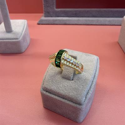CANOLLI GREEN BAGET GOLD YÜZÜK