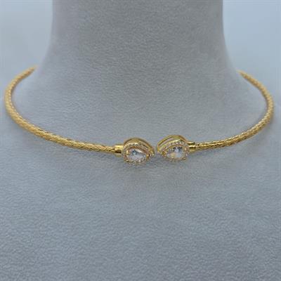 DAMLA TAŞLI CHOKER GOLD KOLYE