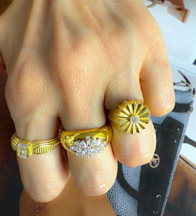 FLOWER TAŞLI GOLD  YÜZÜK