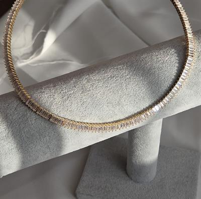 FULL BAGET TAŞLI GOLD KOLYE