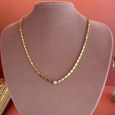 HOLLY TEKTAŞ BADEM GOLD KOLYE