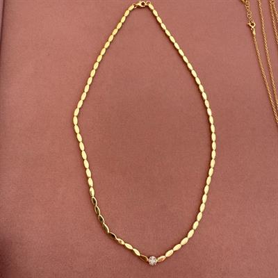 HOLLY TEKTAŞ BADEM GOLD KOLYE