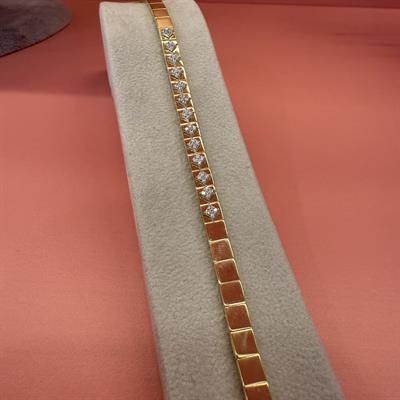 KARE TAŞLI GOLD BİLEKLİK