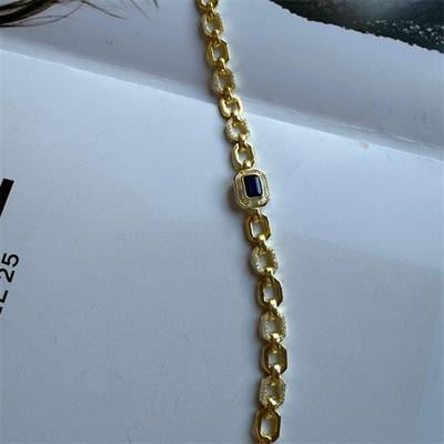 LACİVERT BAGET TAŞLI  GOLD BİLEKLİK