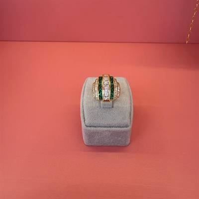 MIRANDA GREEN DIAMOND GOLD YÜZÜK