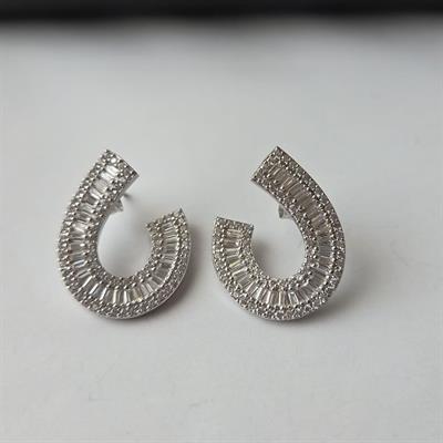 SMALL SİLVER BAGET KÜPE