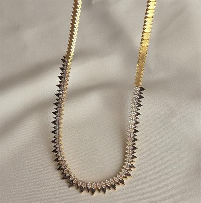 TRİANGLE DESEN GOLD KOLYE
