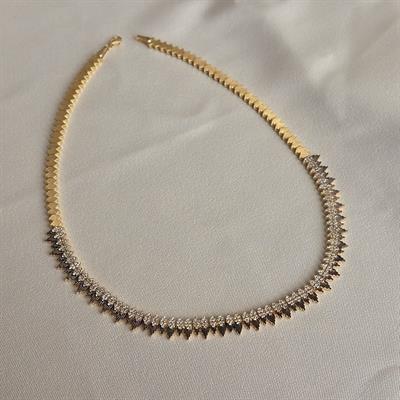 TRİANGLE DESEN GOLD KOLYE