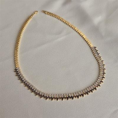 TRİANGLE DESEN GOLD KOLYE