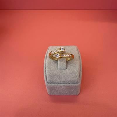 VIOLET TWO DIAMONDS GOLD YÜZÜK