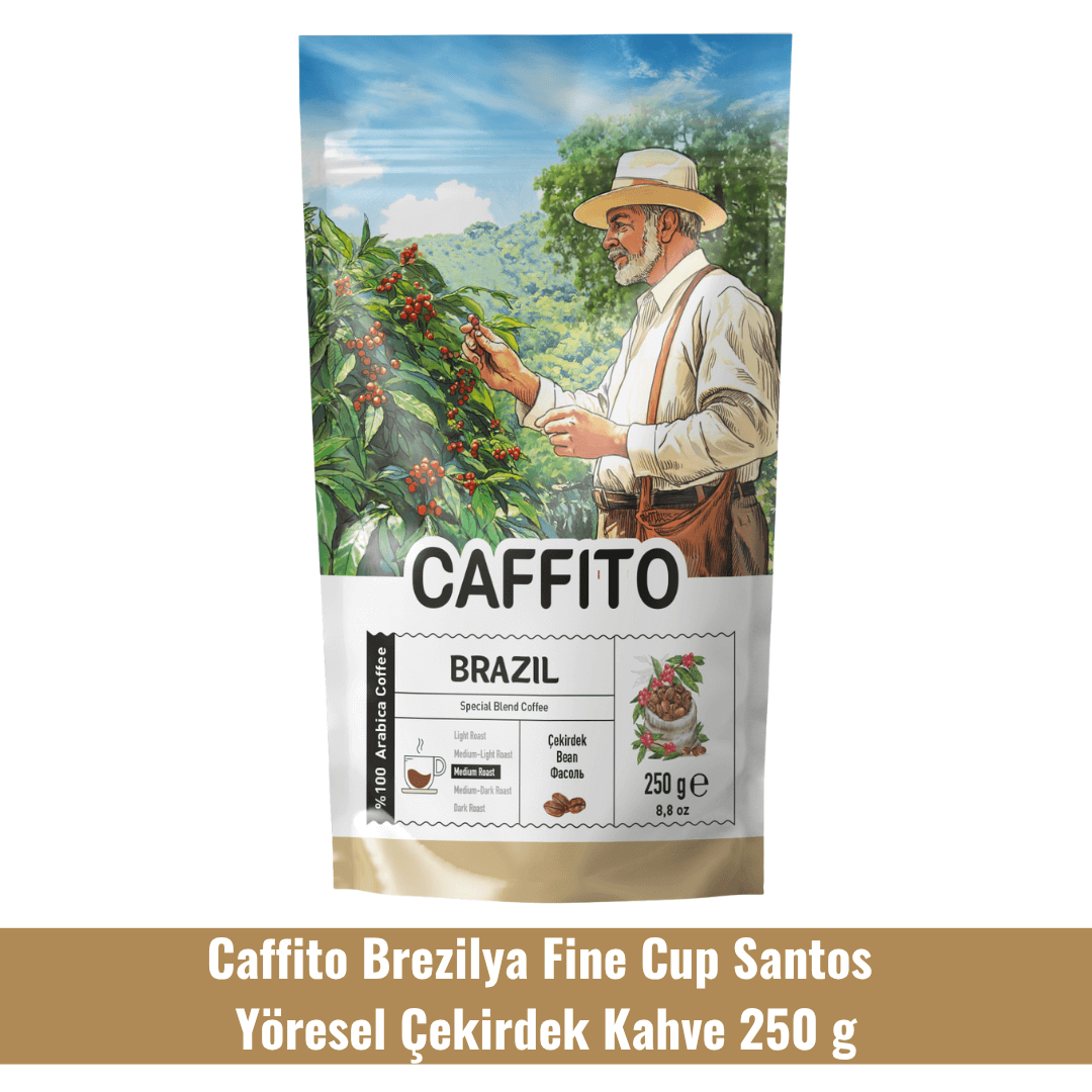 Caffito Brezilya Fine Cup Santos - Yöresel Çekirdek Kahve 250 g