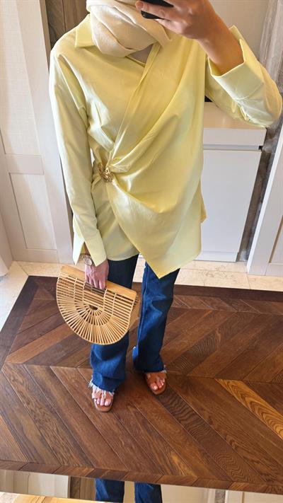 Miami Broşlu Gömlek Sarı