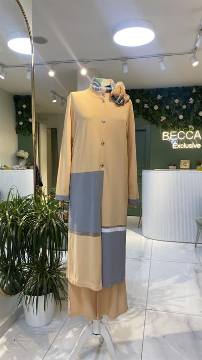 MERSERİZE RENKLİ MİDİ HIRKA