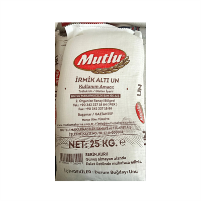 Mutlu İrmik Altı Tozluk Sarı Un 25 KG