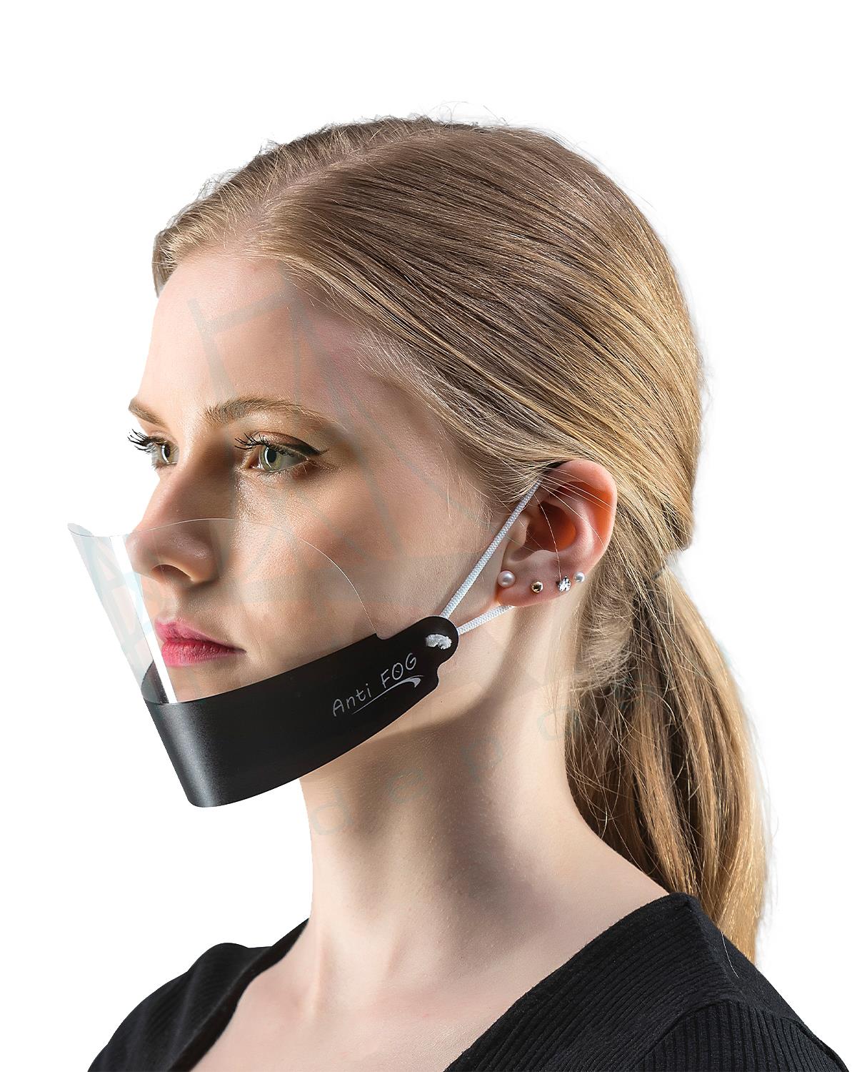 Antifog Face Mouth and Eyes Shield Splash Protection Black