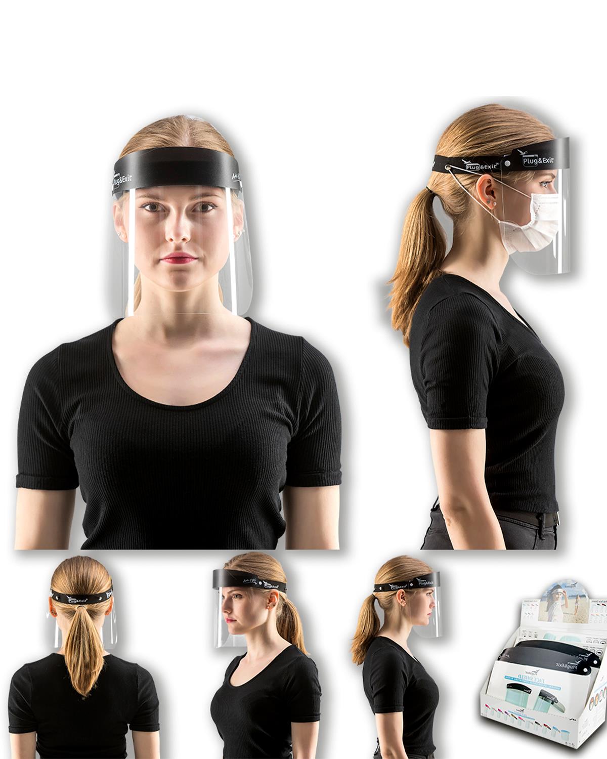 Antifog Face Shield Splash Protection Black  1 Pcs