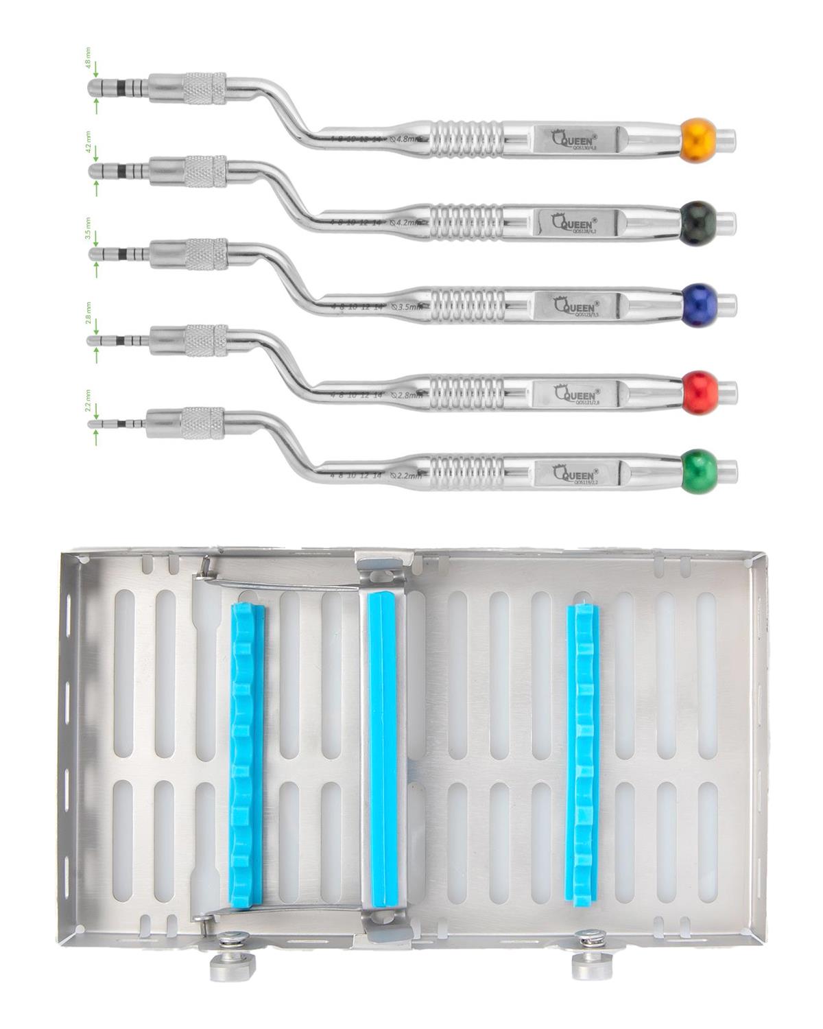 Dış Bükey L açılı Osteotom 2.2/3/3.3/4mm 17cm 5 Parça/Kaset