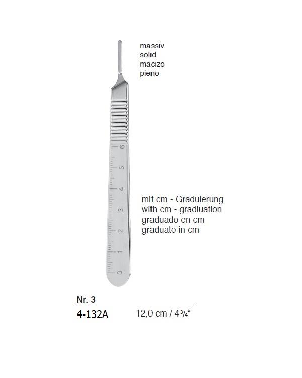 Doğrusal Bistüri Sapı No.3 12cm