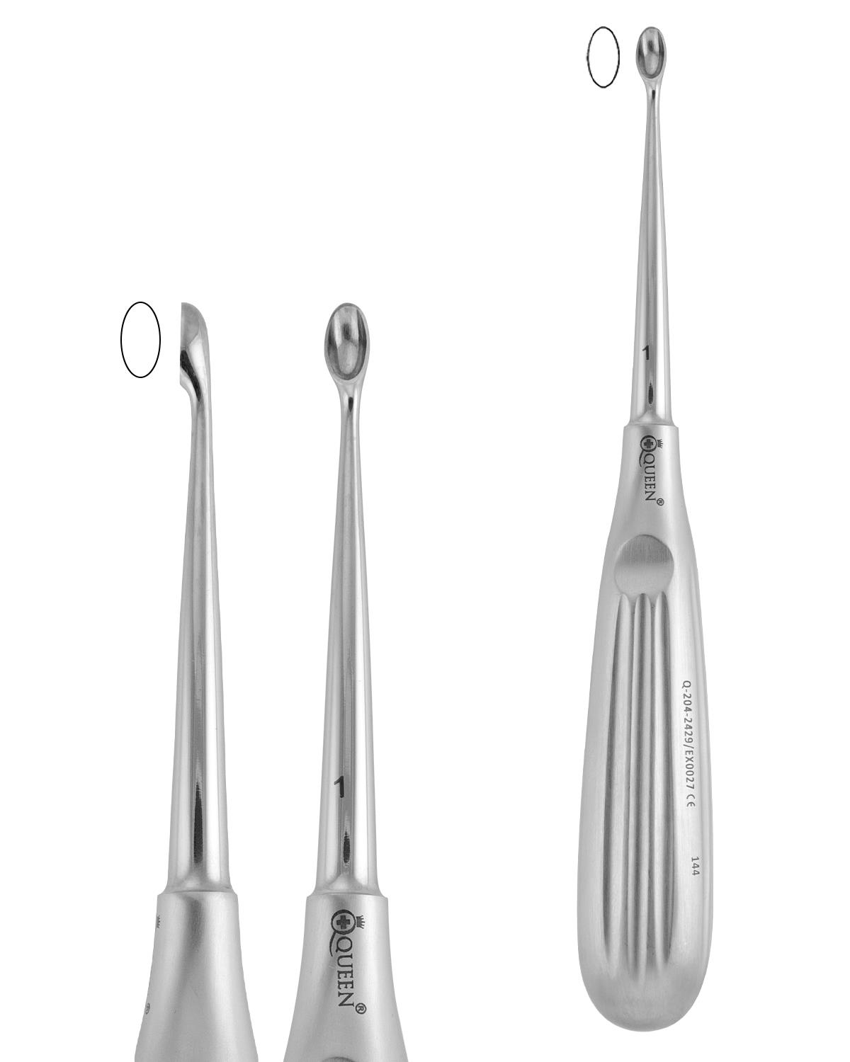 Doğrusal, Kaşık Cerrahi Küret SCHEDE FIG.1 17cm