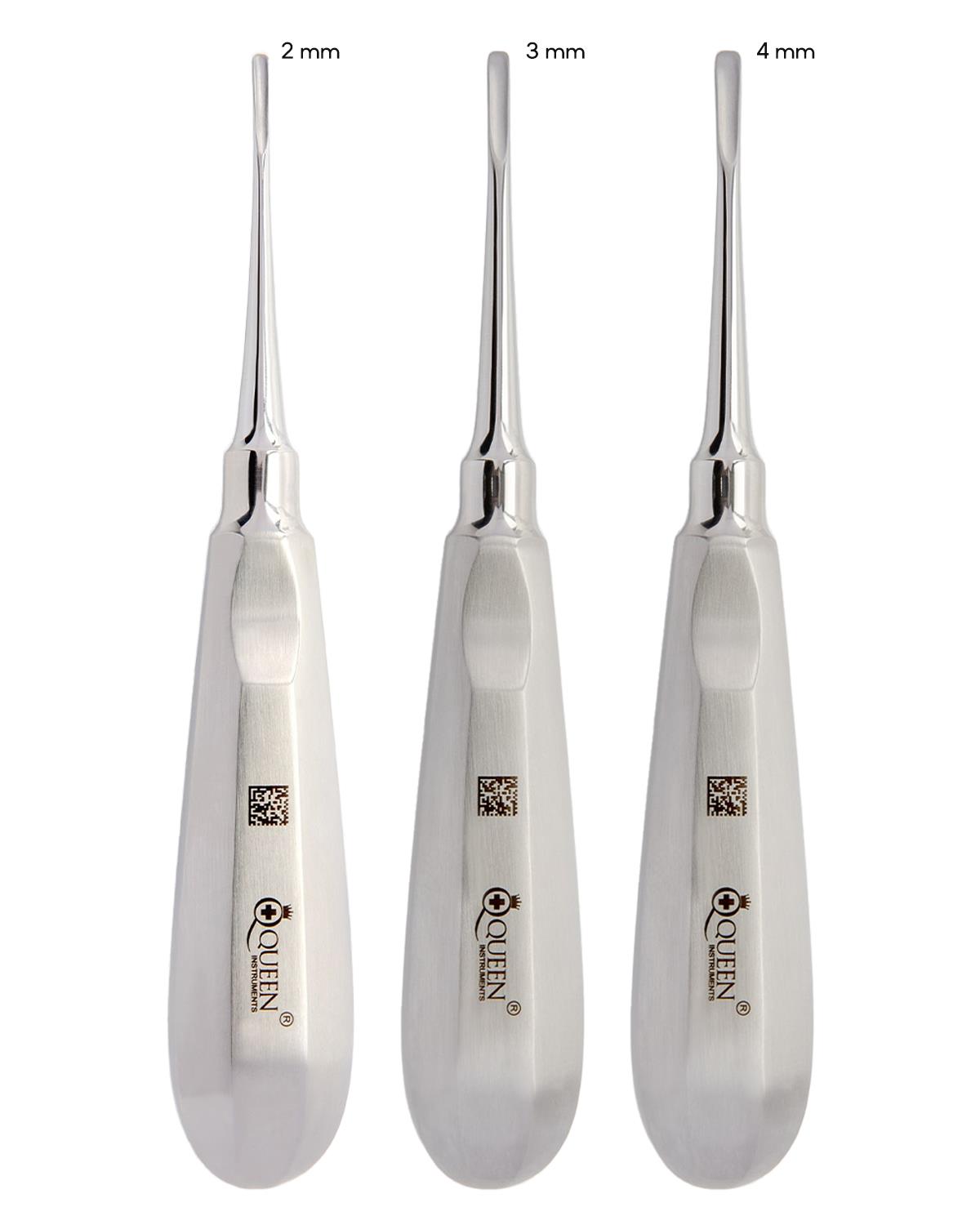 Eğri Bien Elevatör Seti Bien 2/3/4mm 16cm 3 Parça/Pkt