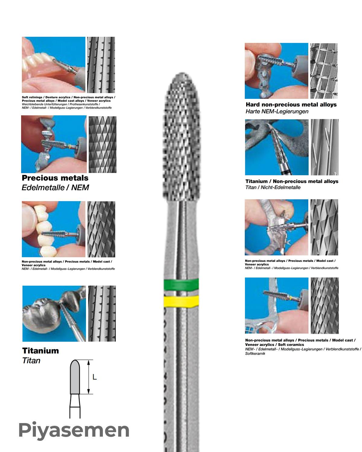 HBCC139 Piyesemen Tungsten Karbit Alev Uçlu, Laboratuvar Frez