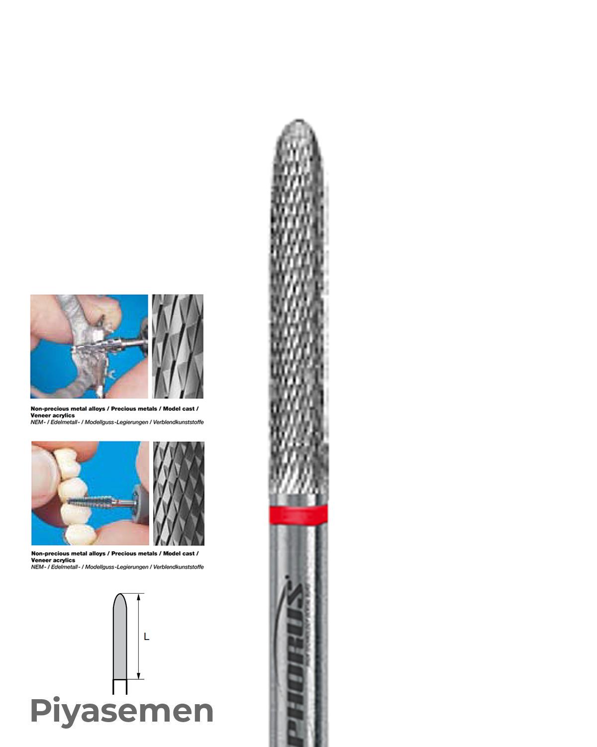 HBCC295 Piyesemen Tungsten Karbit Konik Uçlu Silindir, Laboratuvar Frez