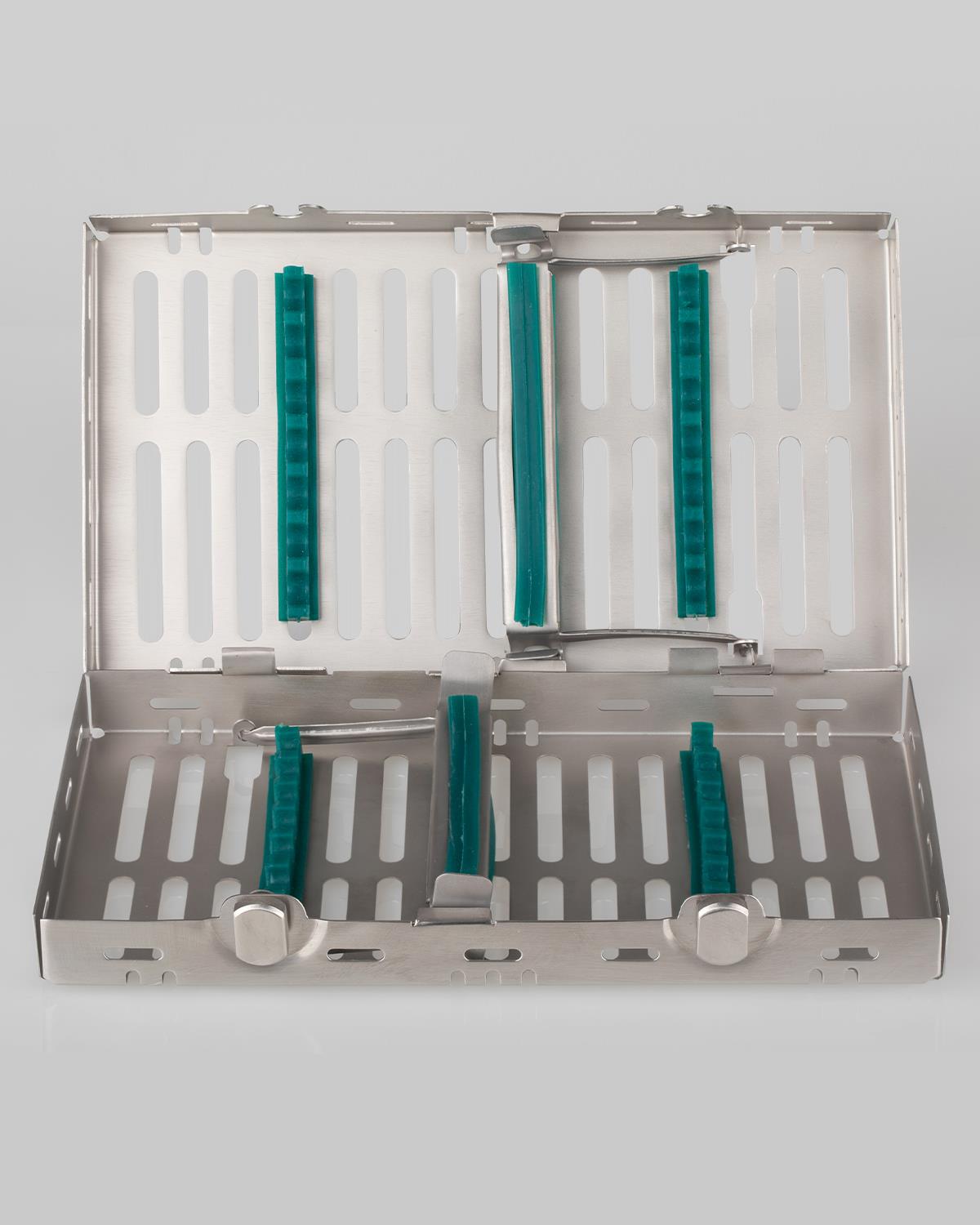 Silikon Tutamaçlı Sterilizasyon Kaseti 12cm/20cm/4cm 14 Aletlik
