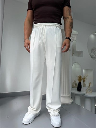 Beyaz RL Oysho Kumaş Baggy Pantolon