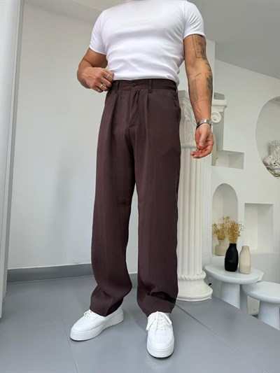 Kahve LK Modal Kumaş Baggy Pantolon