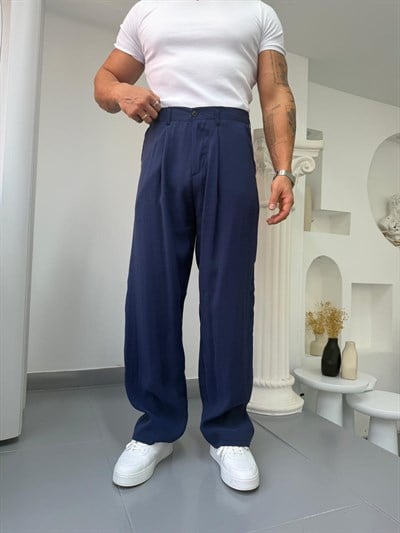 Lacivert LK Modal Kumaş Baggy Pantolon