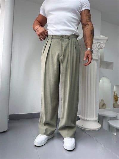 Yeşil GG Modal Kumaş Baggy Pantolon