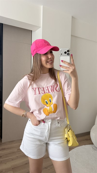 %100 PAMUK SWEETY BASKILI TSHİRT
