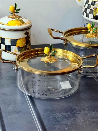 Amarillo Cam Tencere Seti 2'li